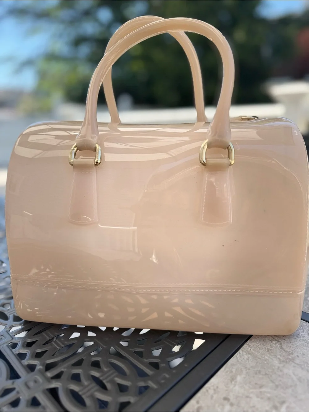 Furla glossy patent
